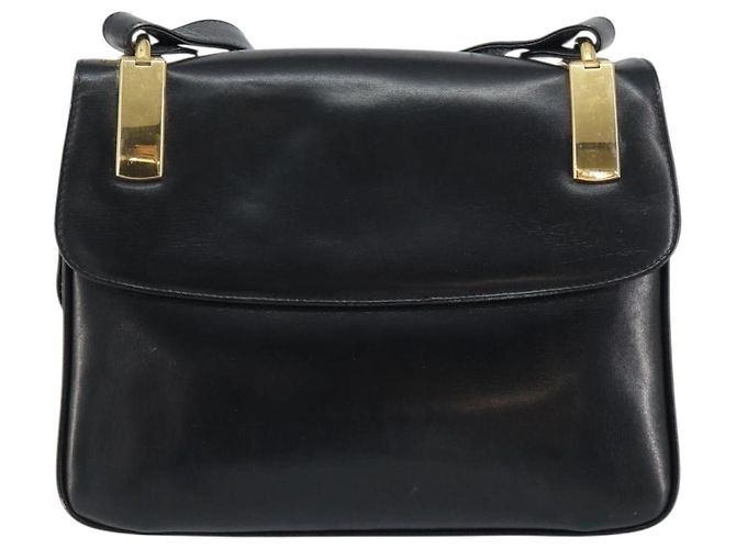 Borsa a Spalla CÉLINE Carrozza in Pelle Nera e Oro Auth 158123 Nero D'oro - vista 3