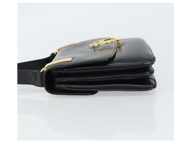 Borsa a Spalla CÉLINE Carrozza in Pelle Nera e Oro Auth 158123 Nero D'oro - vista 5