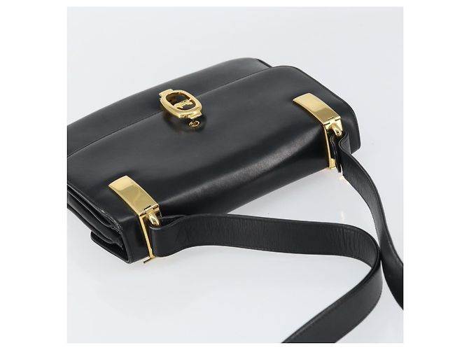 Borsa a Spalla CÉLINE Carrozza in Pelle Nera e Oro Auth 158123 Nero D'oro - vista 6