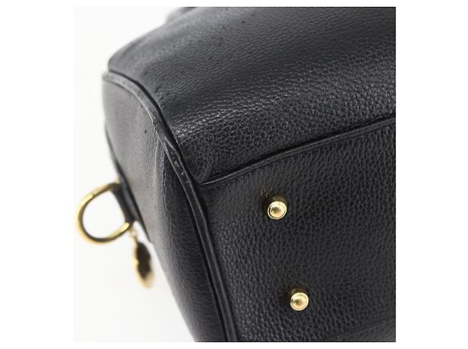 Borsa a mano GUCCI in pelle nera e oro 000 58 0265 Auth ep12255 Nero D'oro - vista 11