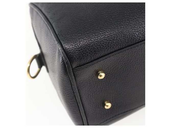 Borsa a mano GUCCI in pelle nera e oro 000 58 0265 Auth ep12255 Nero D'oro - vista 13