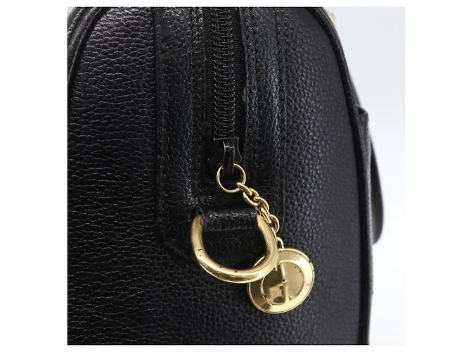 Borsa a mano GUCCI in pelle nera e oro 000 58 0265 Auth ep12255 Nero D'oro - vista 14