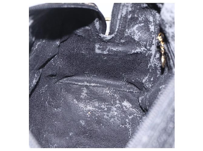 Borsa a mano GUCCI in pelle nera e oro 000 58 0265 Auth ep12255 Nero D'oro - vista 19