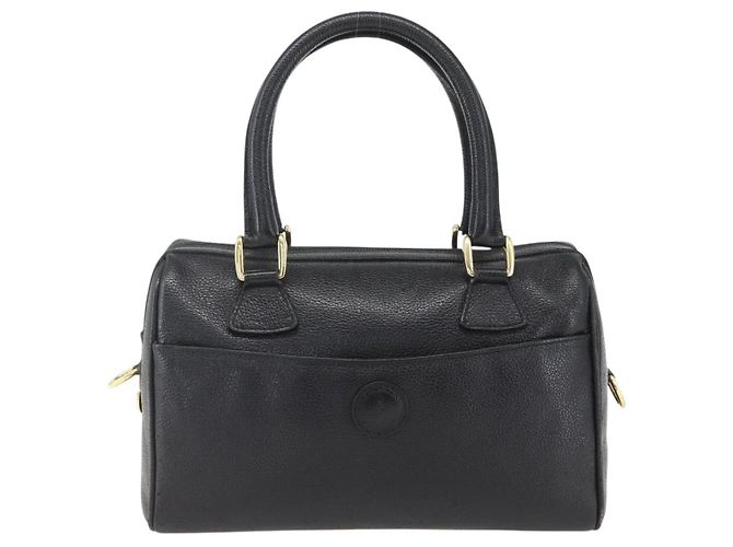 Borsa a mano GUCCI in pelle nera e oro 000 58 0265 Auth ep12255 Nero D'oro - vista 2