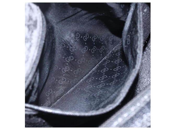 Borsa a mano GUCCI in pelle nera e oro 000 58 0265 Auth ep12255 Nero D'oro - vista 20