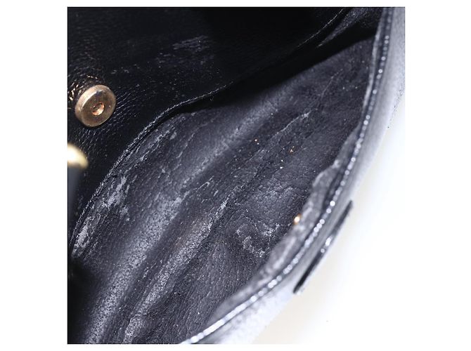 Borsa a mano GUCCI in pelle nera e oro 000 58 0265 Auth ep12255 Nero D'oro - vista 22