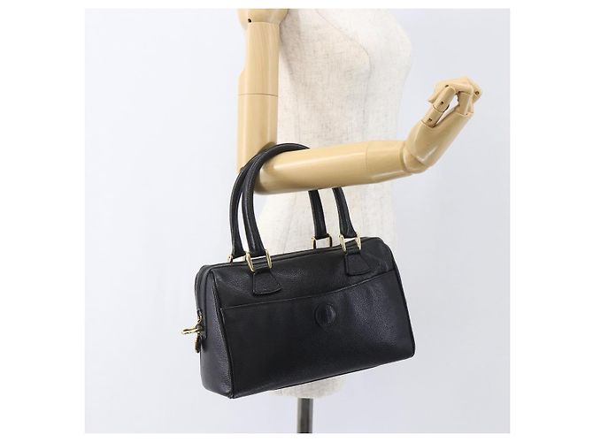 Borsa a mano GUCCI in pelle nera e oro 000 58 0265 Auth ep12255 Nero D'oro - vista 23