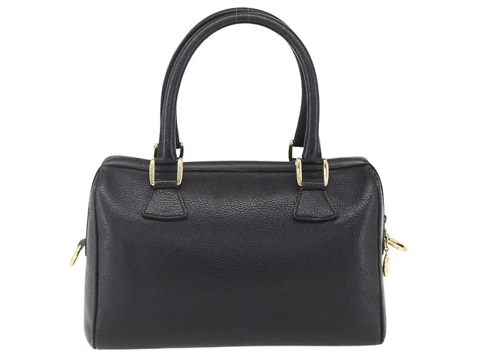 Borsa a mano GUCCI in pelle nera e oro 000 58 0265 Auth ep12255 Nero D'oro - vista 3