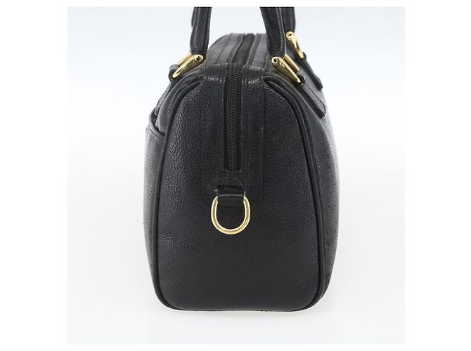 Borsa a mano GUCCI in pelle nera e oro 000 58 0265 Auth ep12255 Nero D'oro - vista 5