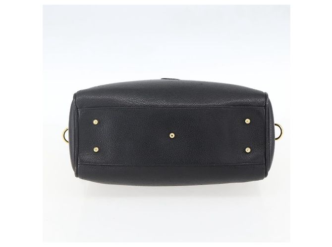 Borsa a mano GUCCI in pelle nera e oro 000 58 0265 Auth ep12255 Nero D'oro - vista 9