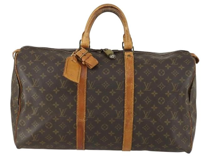 LOUIS VUITTON Borsa Boston Monogram Keepall 50 M41426 LV Auth 157022 Monogramma - vista 2