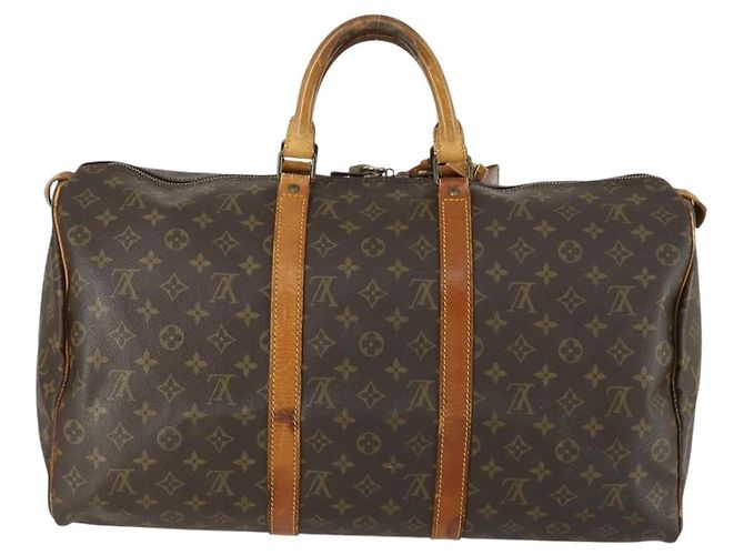 LOUIS VUITTON Borsa Boston Monogram Keepall 50 M41426 LV Auth 157022 Monogramma - vista 3