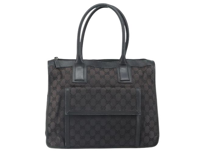 Borsa a mano in tela GG Gucci Nera Argento 000 0854 Auth ep12622 Nero - vista 2