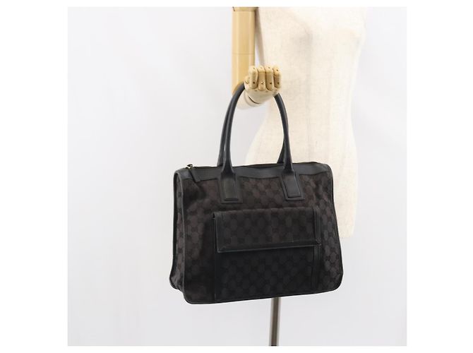 Borsa a mano in tela GG Gucci Nera Argento 000 0854 Auth ep12622 Nero - vista 22
