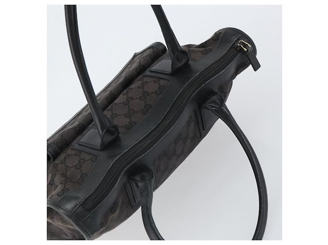 Borsa a mano in tela GG Gucci Nera Argento 000 0854 Auth ep12622 Nero - vista 6