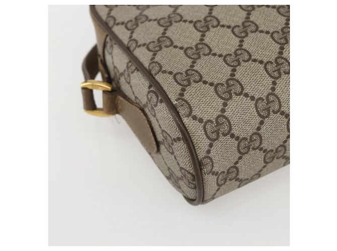 Gucci Borsa GG Supreme Web Sherry Line in PVC beige e oro 56 02 087 Auth am10340 D'oro - vista 13