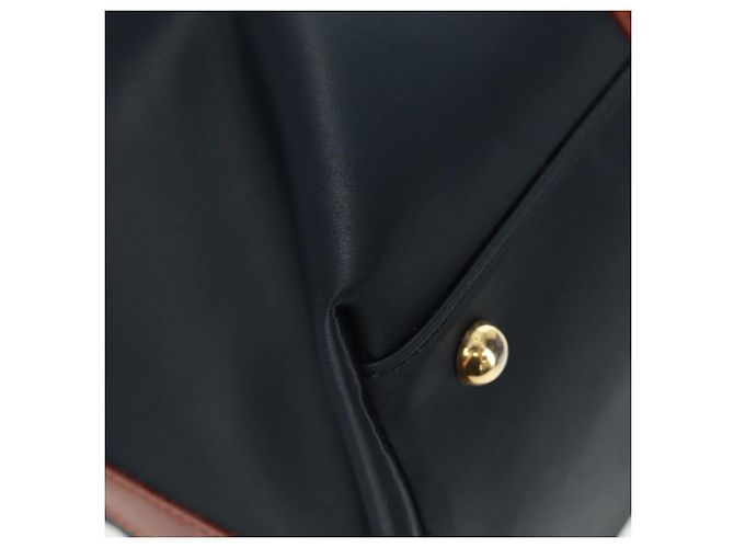 Bolsa Boston em nylon e couro Saint Laurent azul marinho dourado Auth bs31763 - vista 10