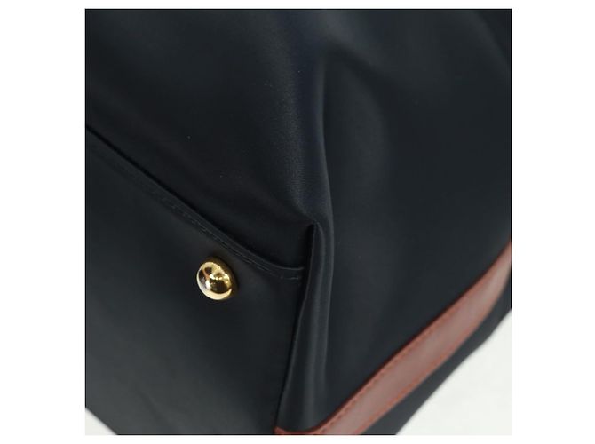 Bolsa Boston em nylon e couro Saint Laurent azul marinho dourado Auth bs31763 - vista 11