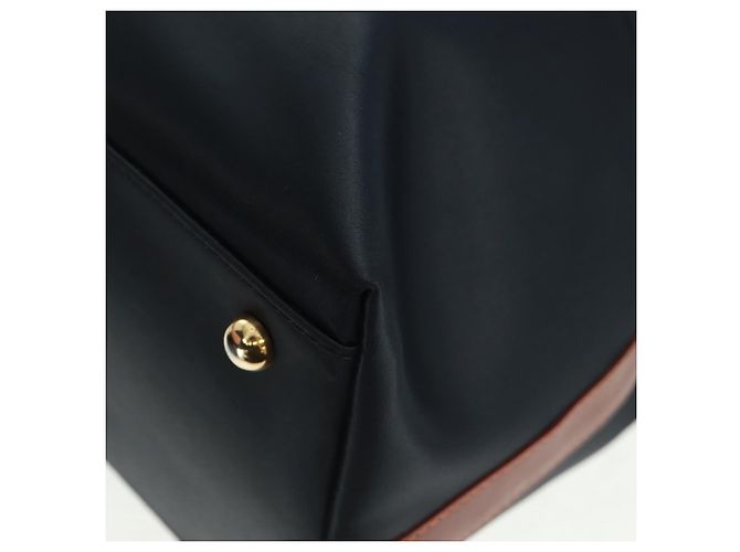 Bolsa Boston em nylon e couro Saint Laurent azul marinho dourado Auth bs31763 - vista 13