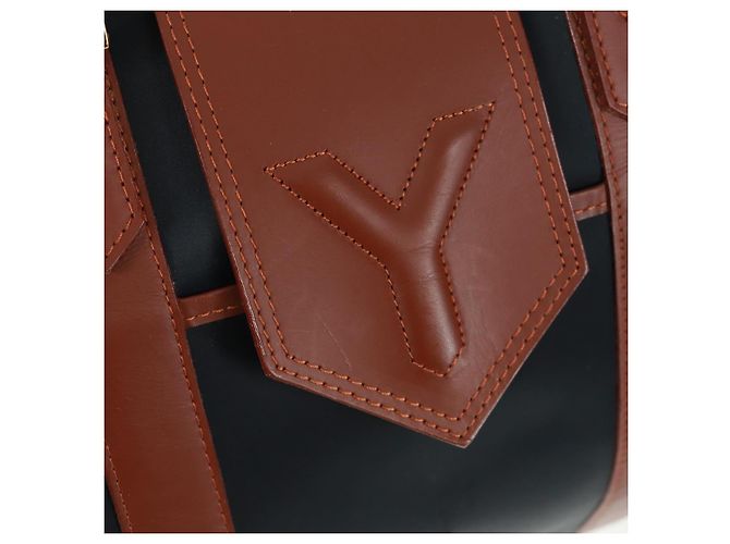 Bolsa Boston em nylon e couro Saint Laurent azul marinho dourado Auth bs31763 - vista 14