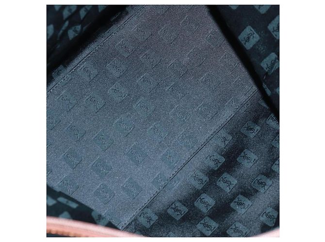 Bolsa Boston em nylon e couro Saint Laurent azul marinho dourado Auth bs31763 - vista 19