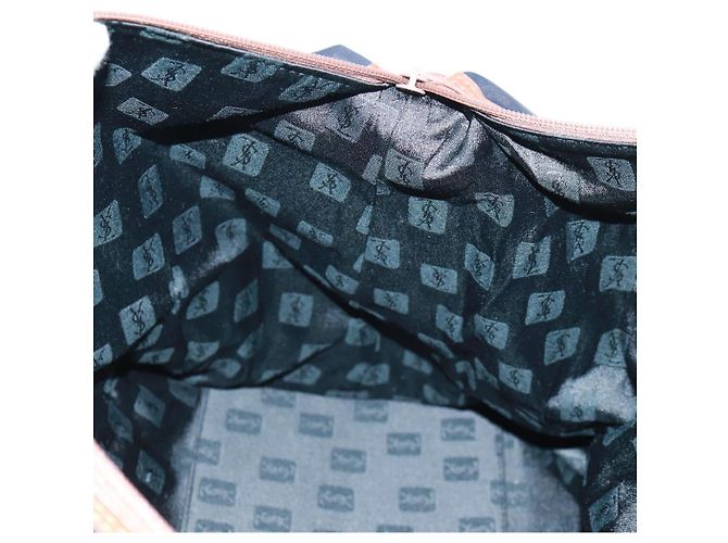 Bolsa Boston em nylon e couro Saint Laurent azul marinho dourado Auth bs31763 - vista 21