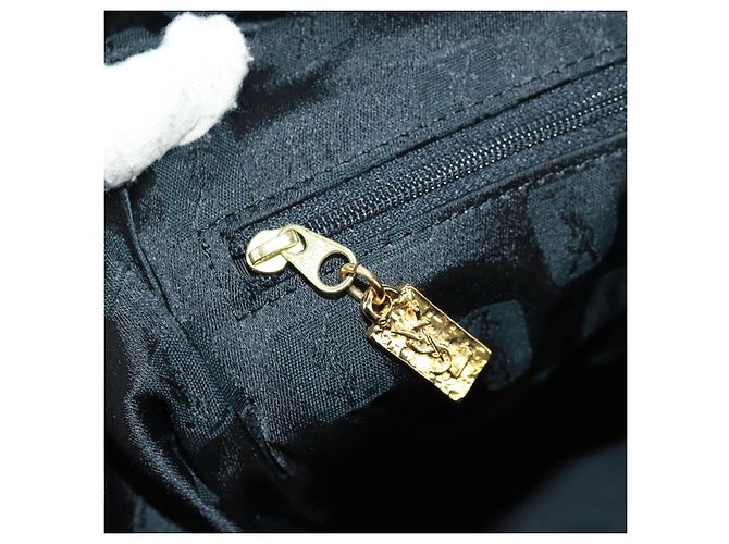 Bolsa Boston em nylon e couro Saint Laurent azul marinho dourado Auth bs31763 - vista 22