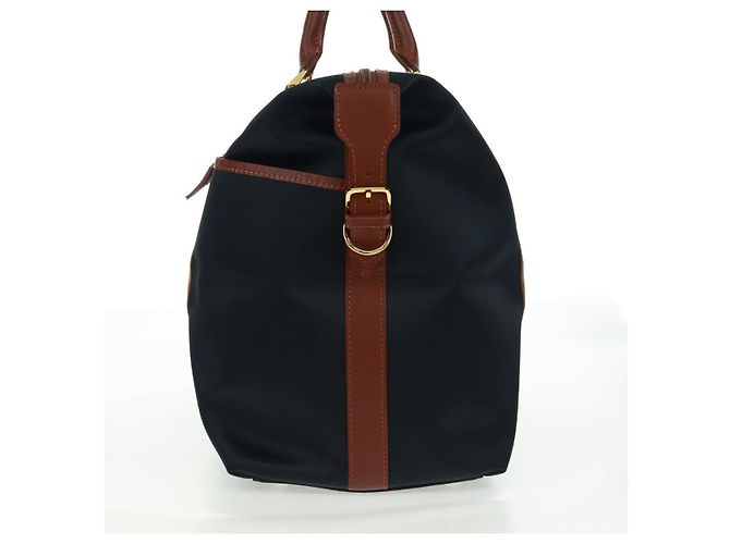 Bolsa Boston em nylon e couro Saint Laurent azul marinho dourado Auth bs31763 - vista 4