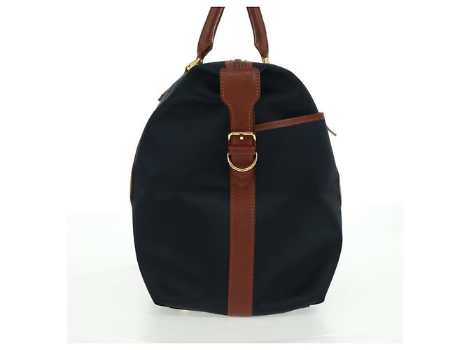 Bolsa Boston em nylon e couro Saint Laurent azul marinho dourado Auth bs31763 - vista 5