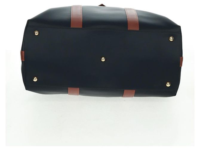 Bolsa Boston em nylon e couro Saint Laurent azul marinho dourado Auth bs31763 - vista 9