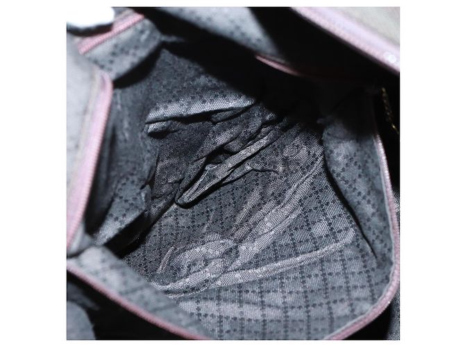 Borsa a mano in nylon marrone e argento Gucci Bamboo 002 3754 0412 Auth bs32055 - vista 20