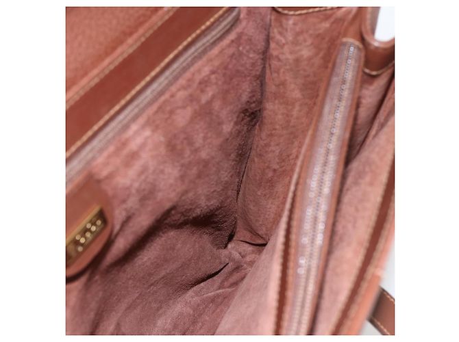 Borsa a Spalla in Pelle Marrone Oro GUCCI 001 115 1199 Auth 159210 - vista 17