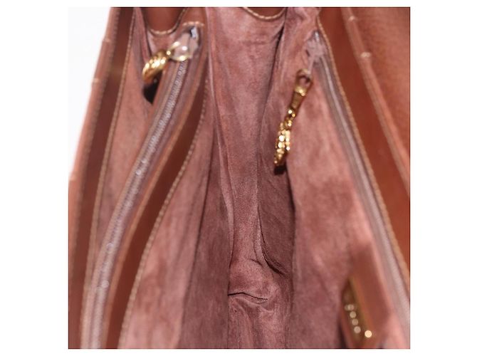 Borsa a Spalla in Pelle Marrone Oro GUCCI 001 115 1199 Auth 159210 - vista 18