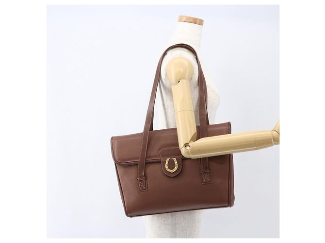 Borsa a Spalla in Pelle Marrone Oro GUCCI 001 115 1199 Auth 159210 - vista 23