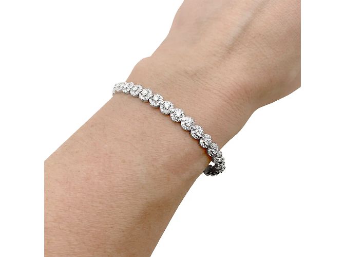 Bracciale Messika, "Joy Diamond Halo", diamanti, oro bianco. - vista 4