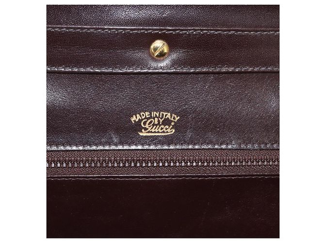 Borsa a spalla in pelle marrone e oro della linea Sherry di GUCCI Auth ka1343 D'oro - vista 14