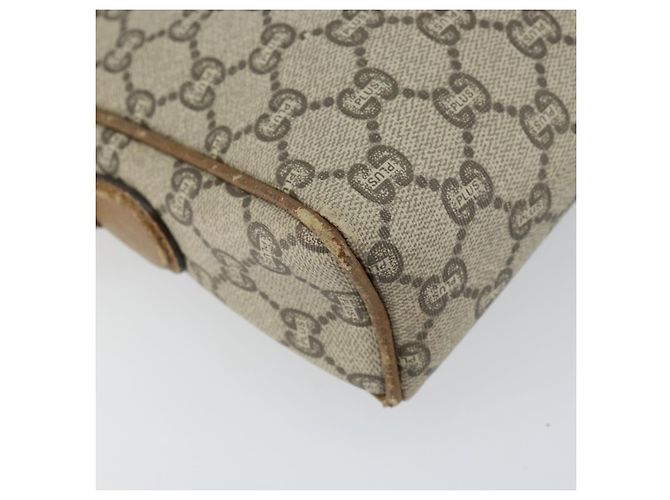 Bolsa de Ombro GUCCI GG Plus Supreme Web Sherry Line PVC Bege Ouro Auth 159949 Dourado - vista 11