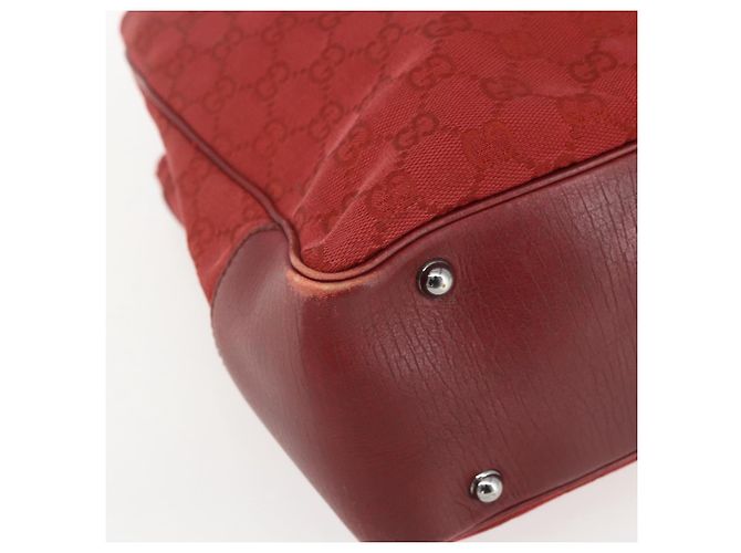 Bamboo Borsa a mano in tela GG Gucci con bambù rosso 112526 Auth ep12621 - vista 12