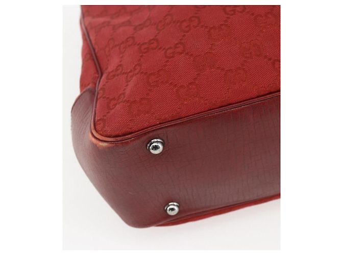 Bamboo Borsa a mano in tela GG Gucci con bambù rosso 112526 Auth ep12621 - vista 14