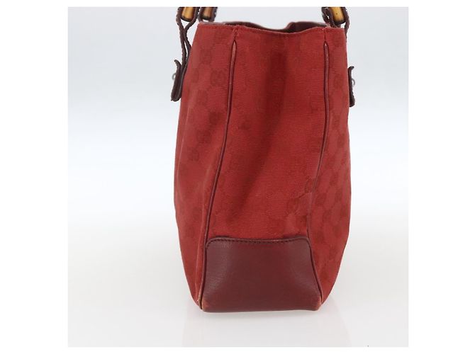 Bamboo Borsa a mano in tela GG Gucci con bambù rosso 112526 Auth ep12621 - vista 4