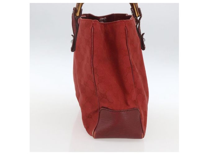Bamboo Borsa a mano in tela GG Gucci con bambù rosso 112526 Auth ep12621 - vista 5