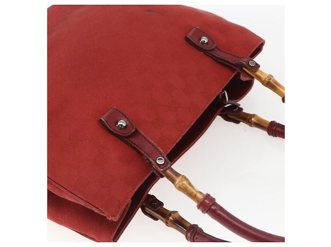 Bamboo Borsa a mano in tela GG Gucci con bambù rosso 112526 Auth ep12621 - vista 7