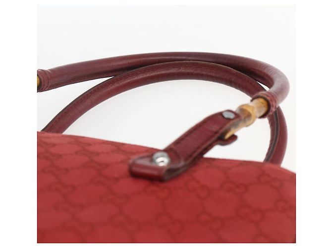 Bamboo Borsa a mano in tela GG Gucci con bambù rosso 112526 Auth ep12621 - vista 9