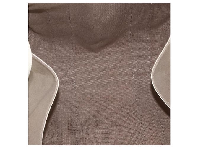 Hermès HERMES Cannes PM Borsa Tote Cotone Beige Argento Auth ka1282 - vista 14