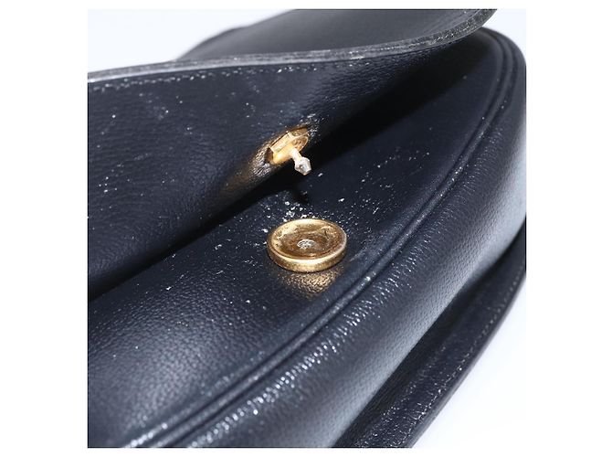 Borsa a Spalla Christian Dior in Pelle Nera Oro Auth 159033 Nero D'oro - vista 14