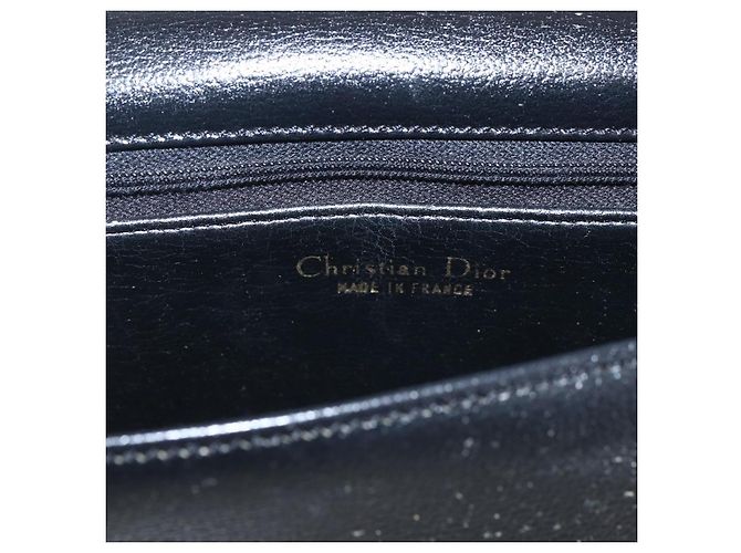 Borsa a Spalla Christian Dior in Pelle Nera Oro Auth 159033 Nero D'oro - vista 15