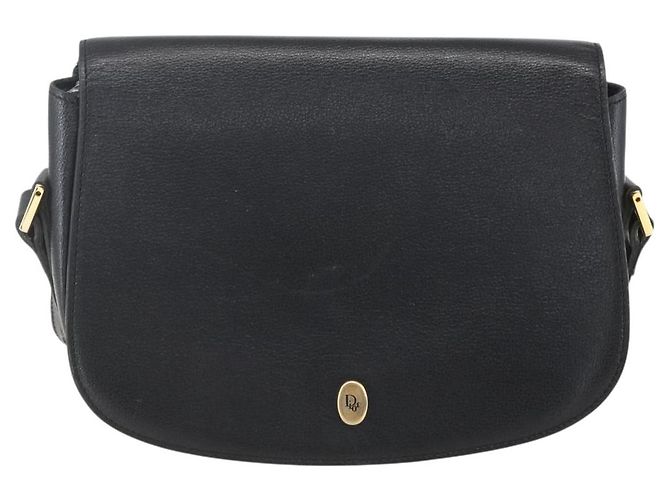 Borsa a Spalla Christian Dior in Pelle Nera Oro Auth 159033 Nero D'oro - vista 2