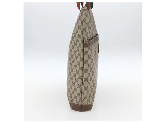 Borsa Sherry Line GG Supreme Web di GUCCI in PVC beige e oro 002 983 0163 Auth ep12615 D'oro - vista 4