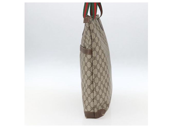 Borsa Sherry Line GG Supreme Web di GUCCI in PVC beige e oro 002 983 0163 Auth ep12615 D'oro - vista 5