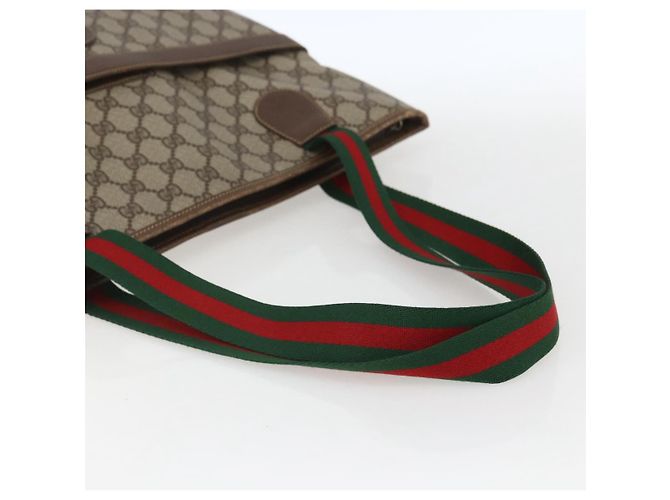 Borsa Sherry Line GG Supreme Web di GUCCI in PVC beige e oro 002 983 0163 Auth ep12615 D'oro - vista 7